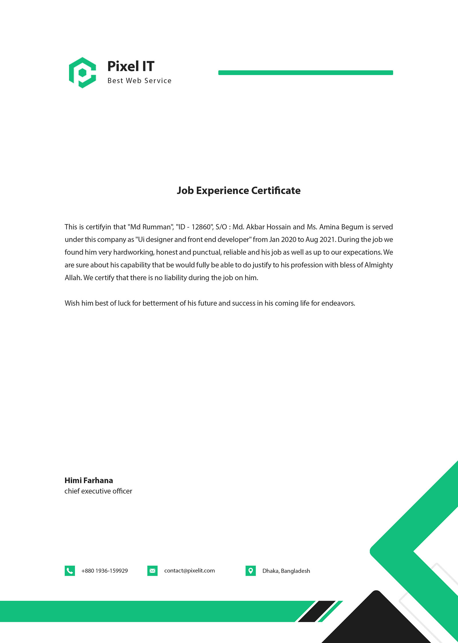 Ui & Frontend Developer